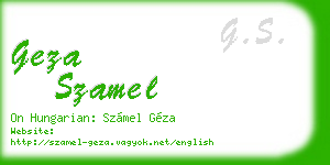 geza szamel business card