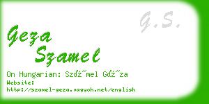 geza szamel business card